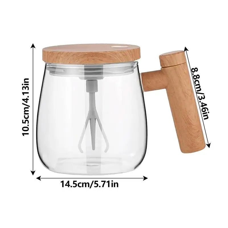 Portable Electric Self Stirring Coffee Mug 400ML Glass High-Speed Juice Milk Protein Powder Mixing Cup For Home Office Gyms Ja Inovei