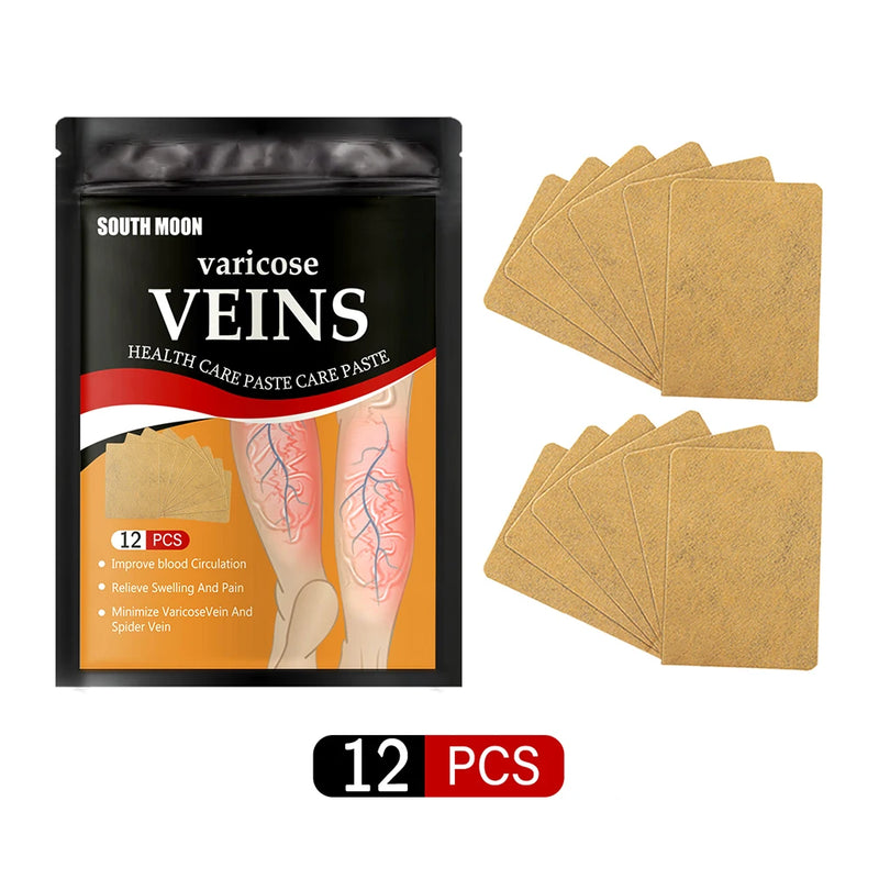 12pcs Varicose Veins Stickers Relieve Leg Pain Health Care Stickers Promote Smooth Blood Circulation Anti Swelling for Men Women Ja Inovei