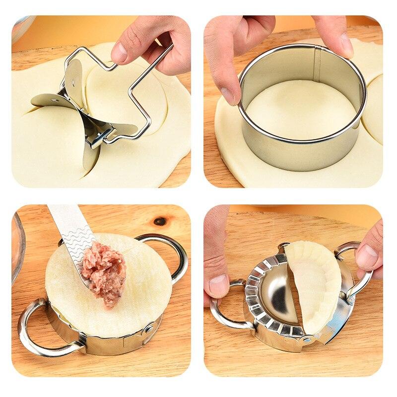 New Dumpling Mould Stainless Steel Dumpling Maker Dough Cutter Lazy Must-Ravioli Making Mold DIY Jiaozi Maker Pastry Accessories Ja Inovei